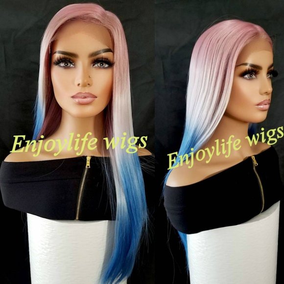 platinum pink bluesilky lace front wig natural